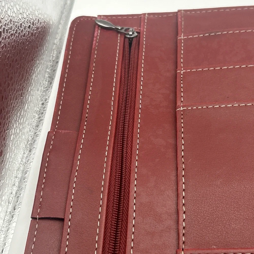 Vintage Day-Timer Burgundy Leather Planner Organizer Desk Size